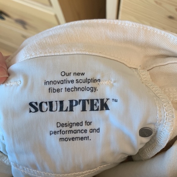 Athleta Sculptek High Waist Flex Straight Leg Ankle Jean Bone Size 6 Petite - Picture 9 of 10